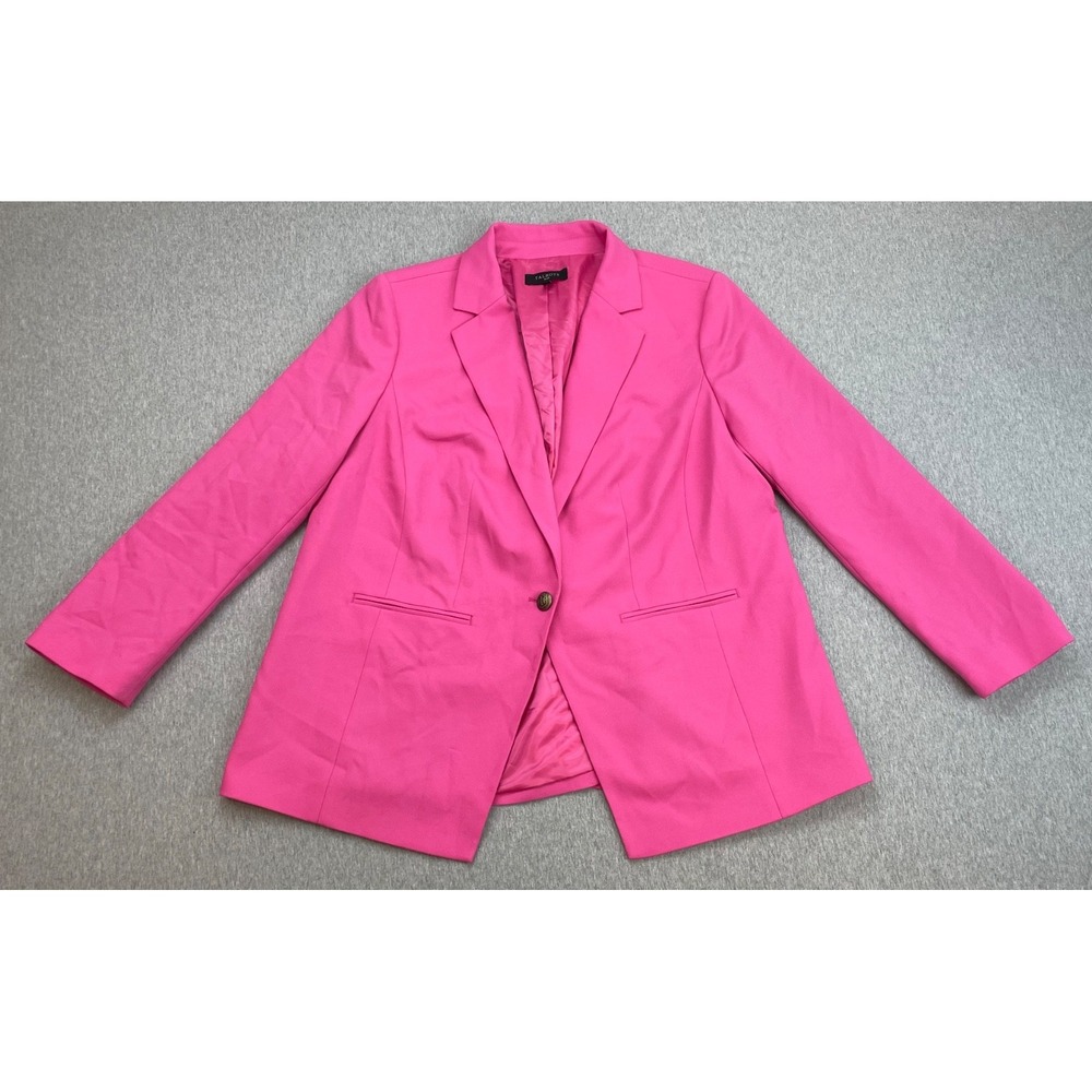 Talbots Blazer Womens 16W Pink Stretch One-Button Single Breast Long Sleeve